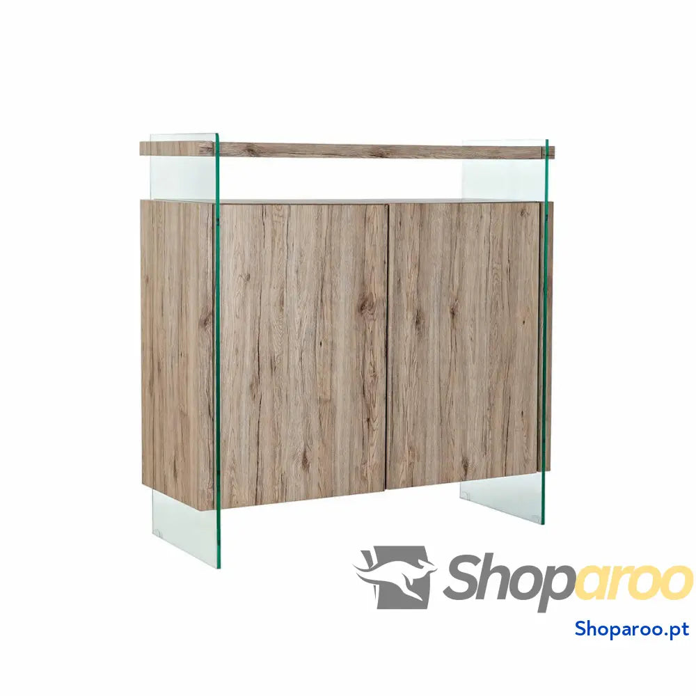 Aparador DKD Home Decor Natural Vidro temperado Madeira MDF 120 x 44 cm