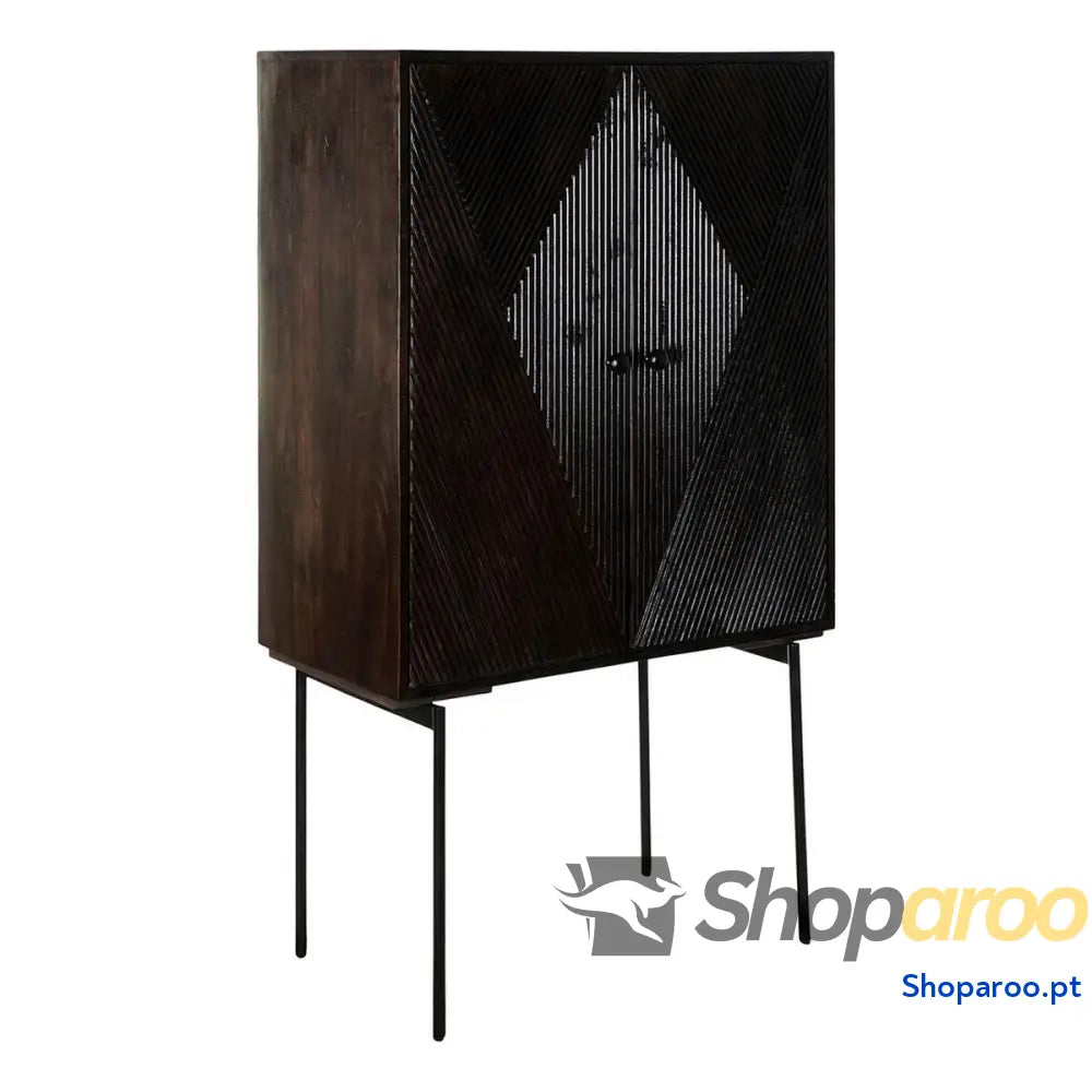 Aparador DKD Home Decor Preto Catanho escuro Metal Madeira de mangueira 84 x 43 153,5 cm
