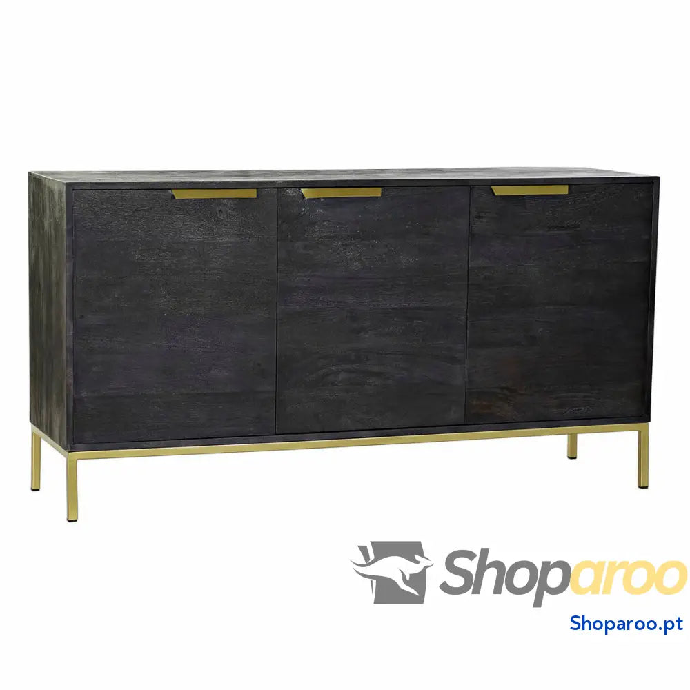Aparador DKD Home Decor Preto Dourado Madeira de mangueira 145 x 41 77 cm