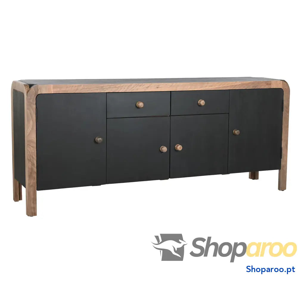 Aparador DKD Home Decor Preto Natural Madeira 177 x 38 75 cm