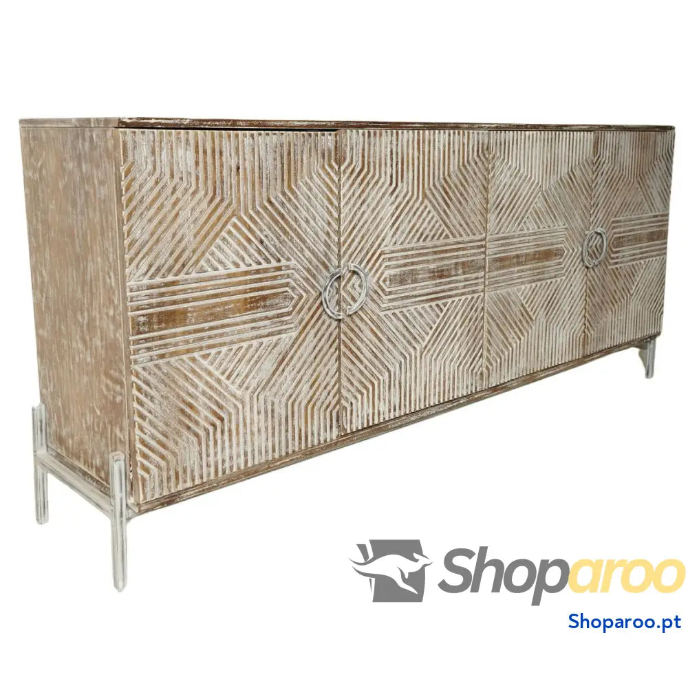 Aparador Home ESPRIT Branco Madeira de mangueira 180 x 40 80 cm