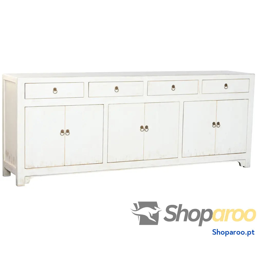 Aparador Home ESPRIT Branco Madeira de olmo 220 x 42 85 cm