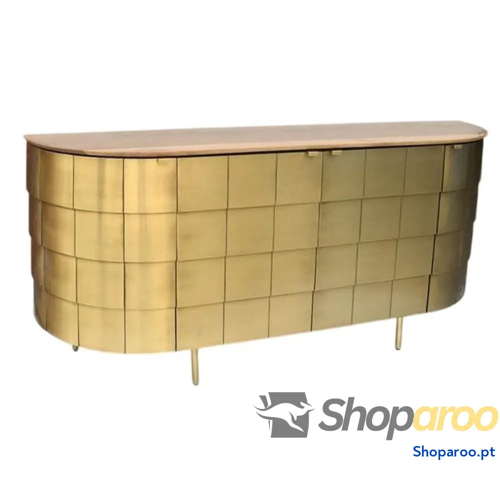 Aparador Home ESPRIT Dourado Latão Madeira de mangueira 197 x 46 85 cm