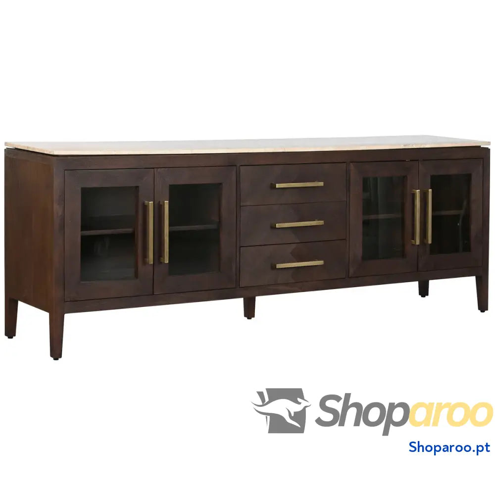Aparador Home ESPRIT Mármore Madeira de mangueira 200 x 40 70 cm
