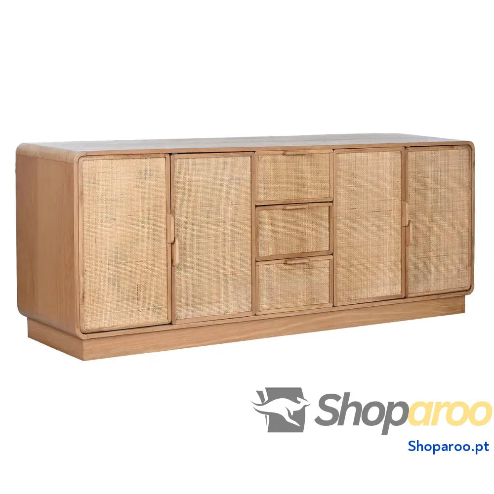 Aparador Home ESPRIT Natural Rotim Eik Madeira MDF 182 x 45 71 cm