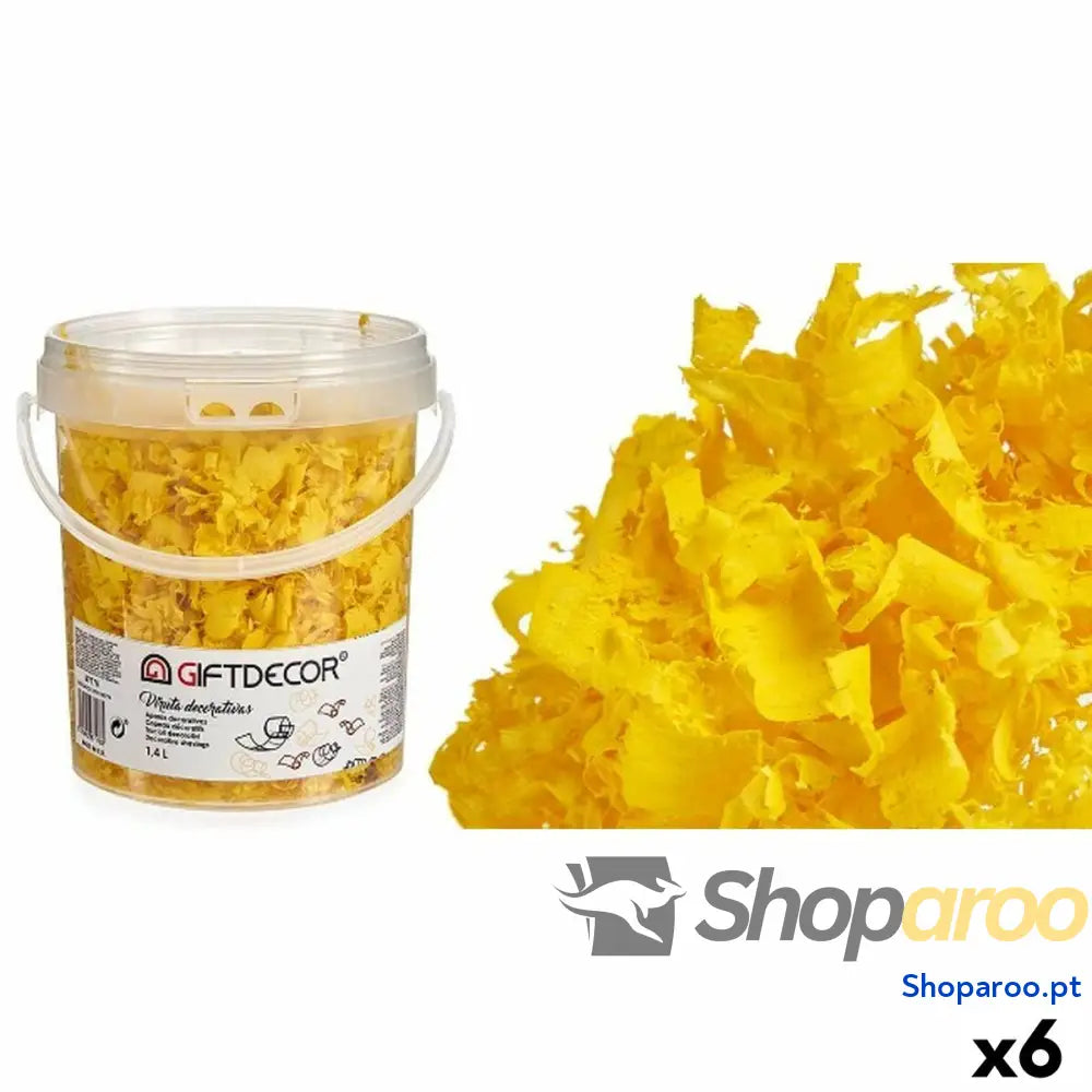 Aparas decorativas Gift Decor VIRUTA AMARILLO Amarelo 1,4 L (6 Unidades)