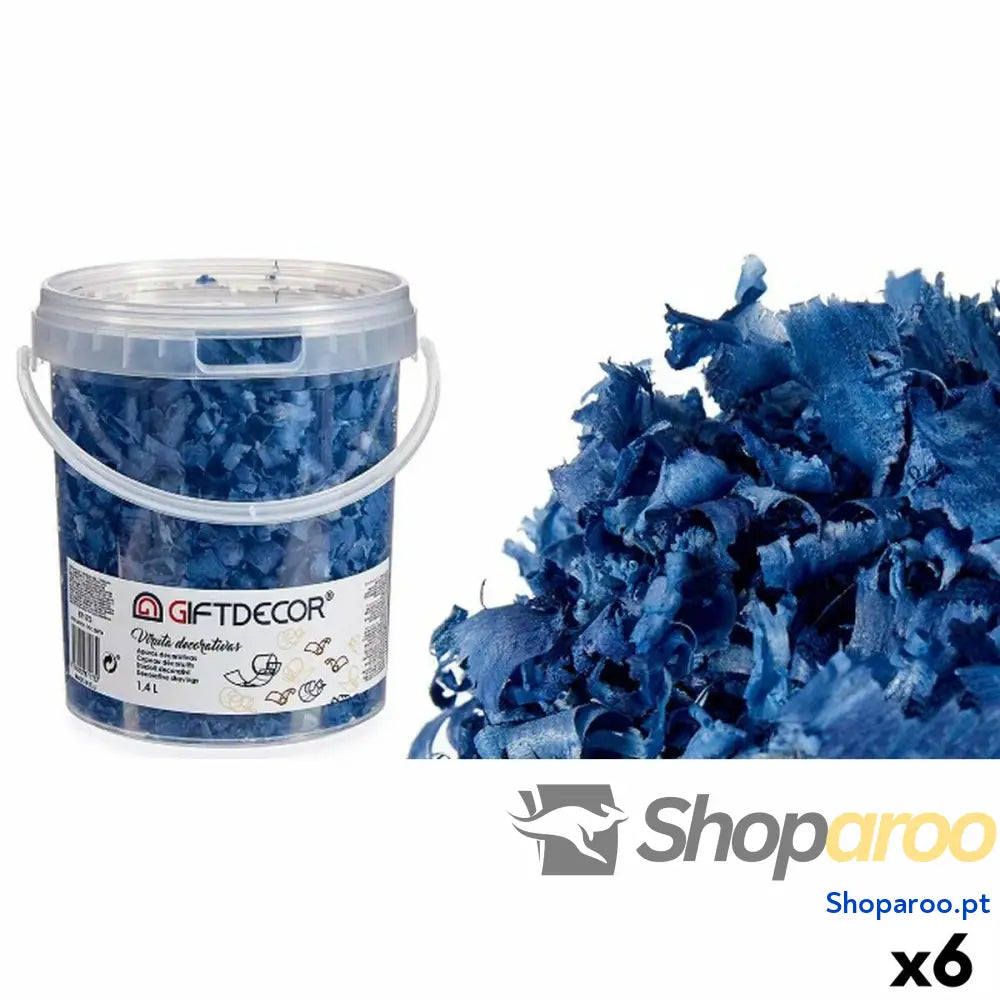 Aparas decorativas Gift Decor VIRUTA AZUL OSC Azul escuro 1,4 L (6 Unidades)
