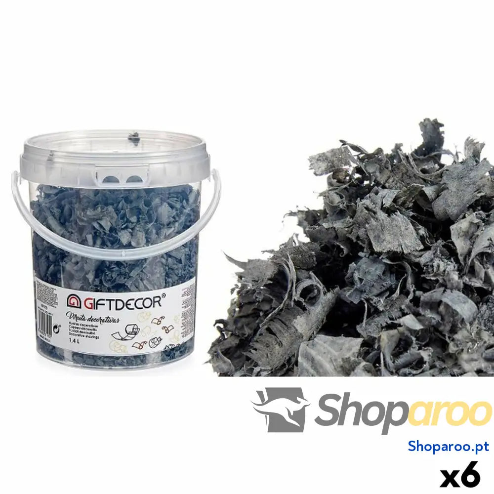 Aparas decorativas Gift Decor VIRUTA GRIS OSC Cinzento escuro 1,4 L (6 Unidades)