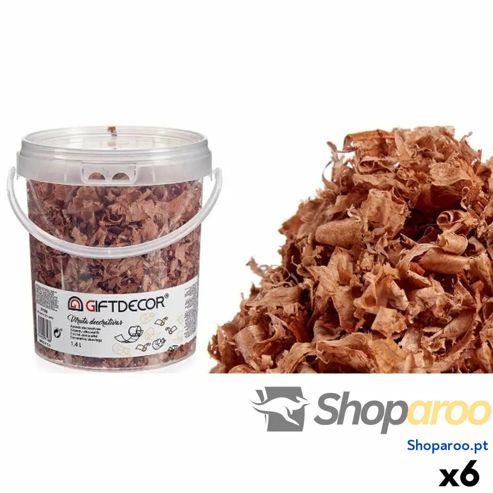 Aparas decorativas Gift Decor VIRUTA MARRÓN Castanho 1,4 L (6 Unidades)