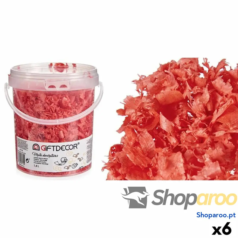 Aparas decorativas Gift Decor VIRUTA ROSA Coral 1,4 L (6 Unidades)