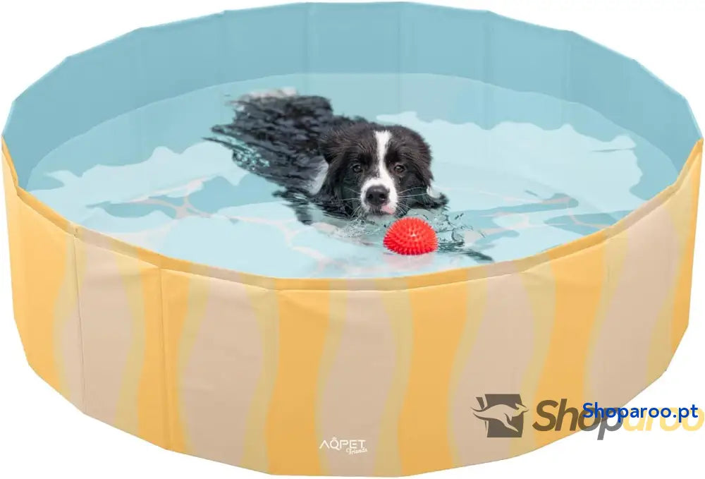 AQPET AqpetFriends Piscina de plástico para cães e animais estimação dobrável jardim design do mar 80 x 20 cm