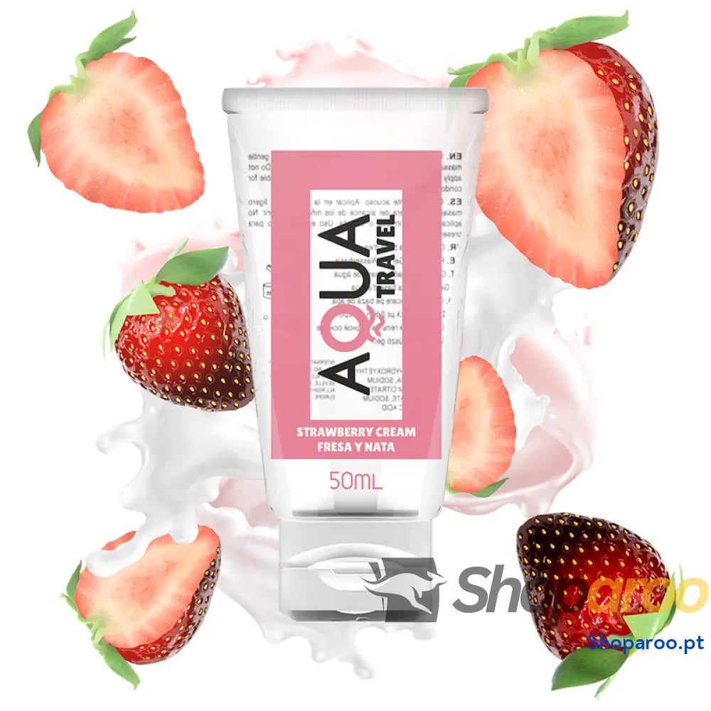 AQUA TRAVEL LUBRIFICANTE À BASE DE ÁGUA CREME MORANGO 50 ML
