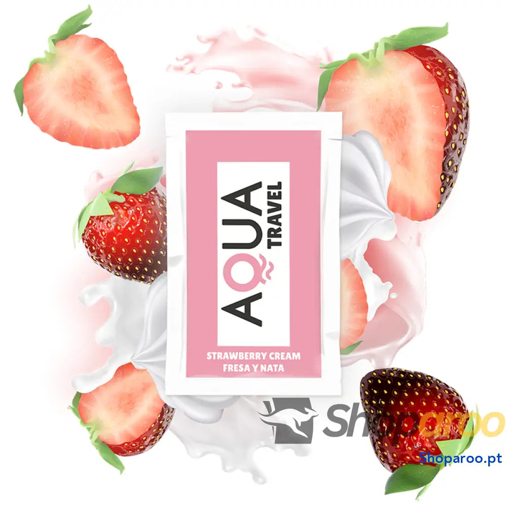 AQUA TRAVEL LUBRIFICANTE À BASE DE ÁGUA SABOR CREME MORANGO 6 ML