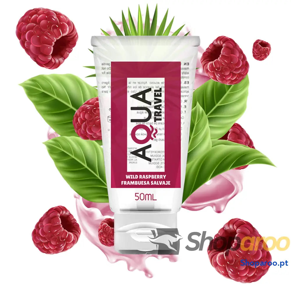 AQUA TRAVEL LUBRIFICANTE À BASE DE ÁGUA SABOR FRAMBOESA SELVAGEM 50 ML