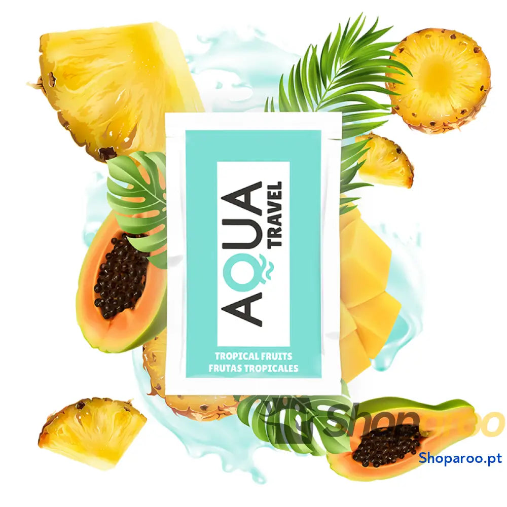 AQUA TRAVEL LUBRIFICANTE À BASE DE ÁGUA SABOR FRUTAS TROPICAIS 6 ML
