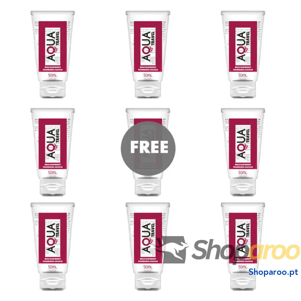 AQUA TRAVEL LUBRIFICANTE À BASE DE ÁGUA WILD SABBERRY SABOR 50 ML 8 + 1 GRÁTIS