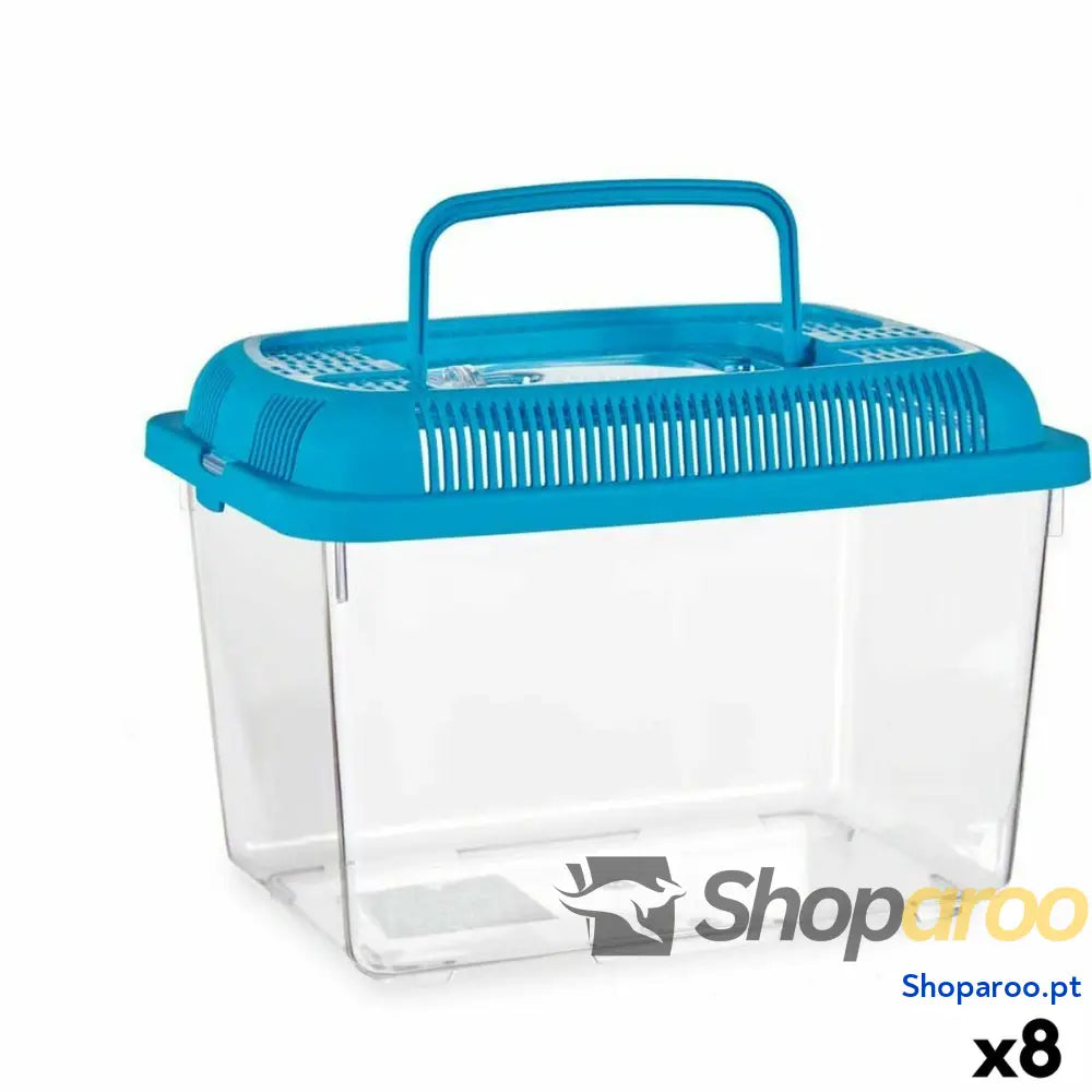 Aquário Com pega Grande Azul Plástico 7 L 20 x 20 x 30 cm (8 Unidades)