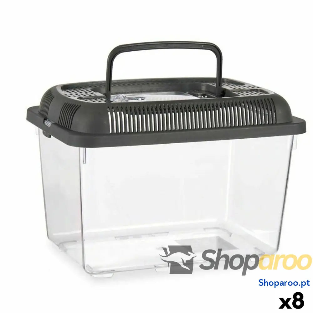 Aquário Com pega Grande Cinzento Plástico 7 L 20 x 20 x 30 cm (8 Unidades)