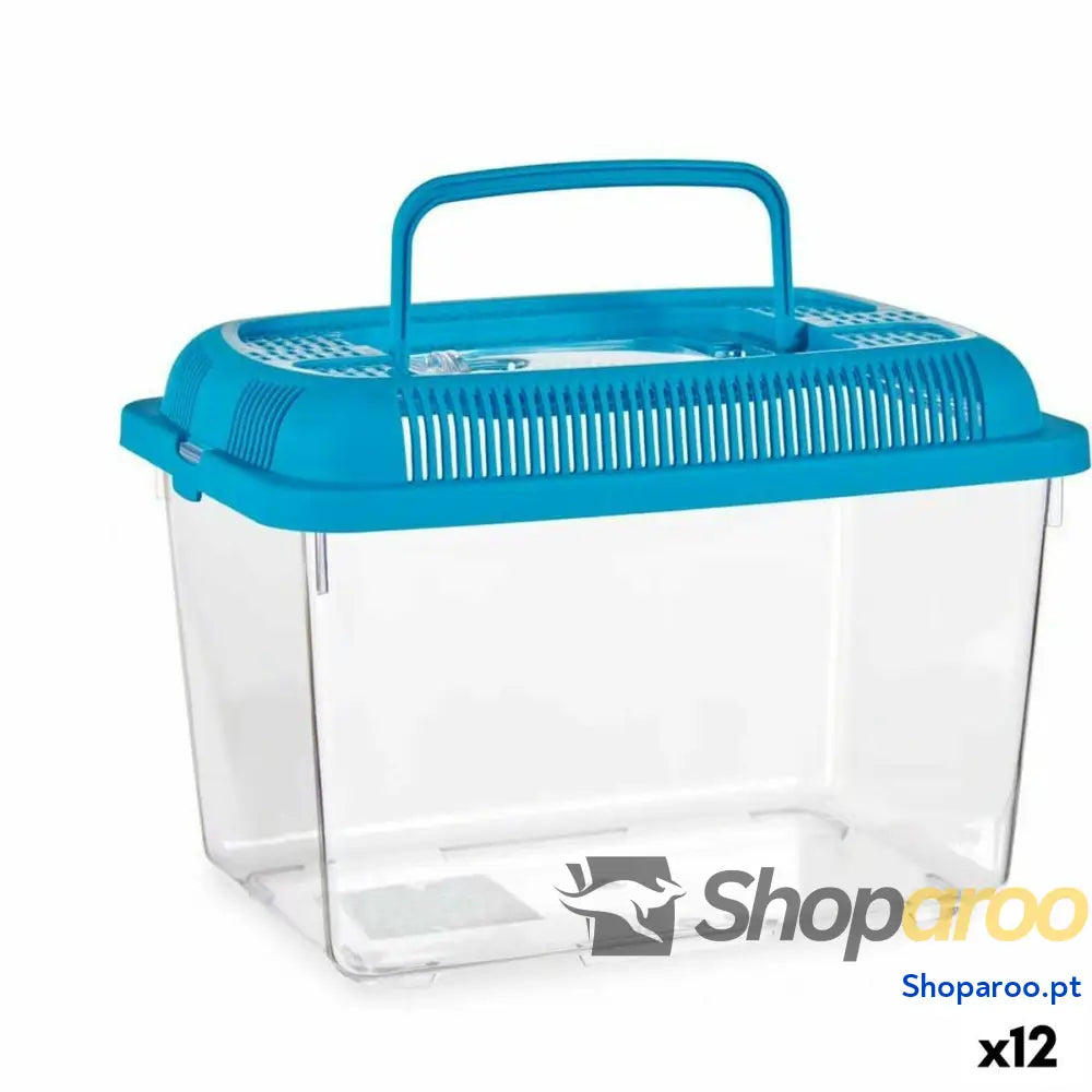 Aquário Com pega Médio Azul Plástico 3 L 17 x 16 x 24 cm (12 Unidades)