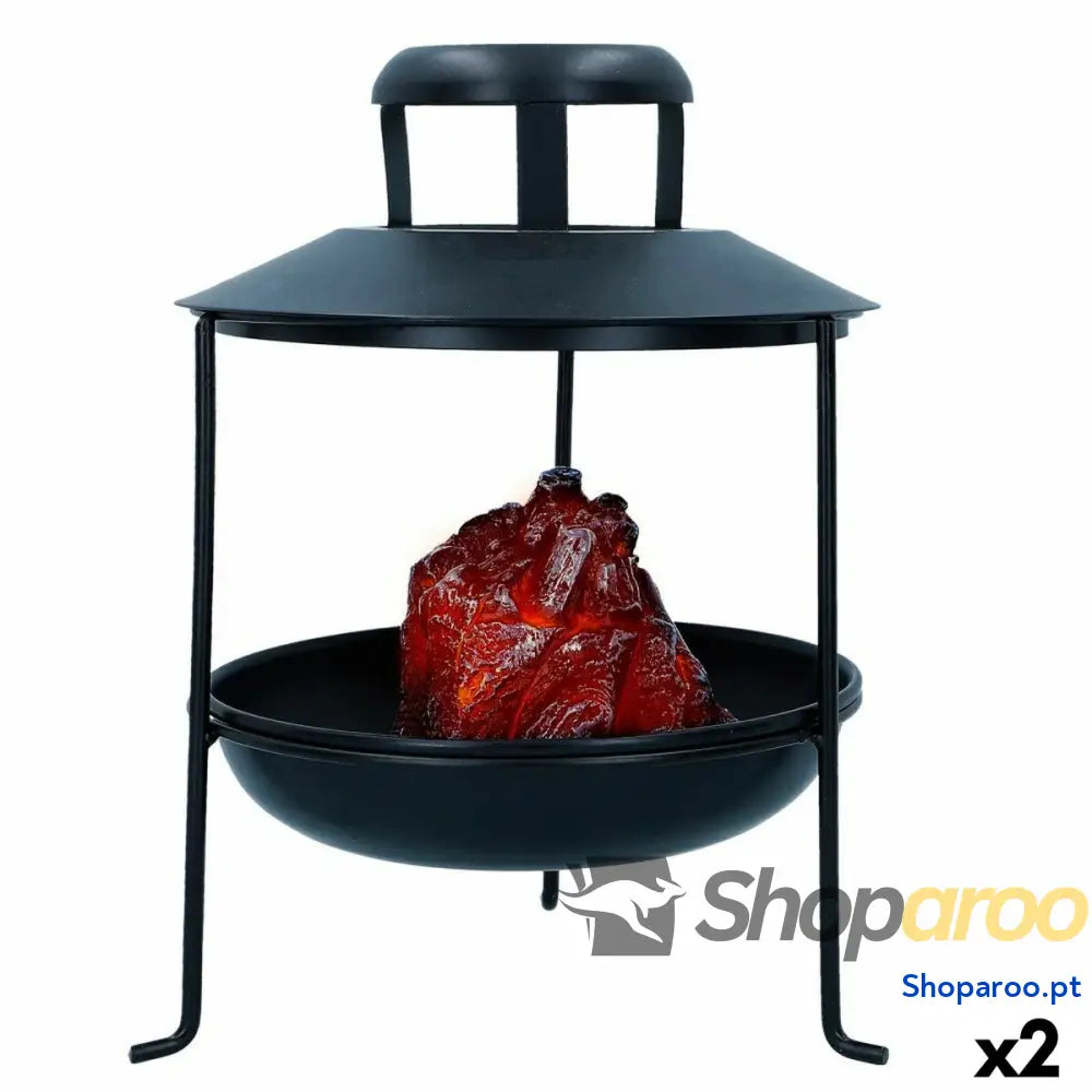 Aquecedor Ambients Leve LED Carvão Decorativo 22 x 30 cm (2 Unidades)