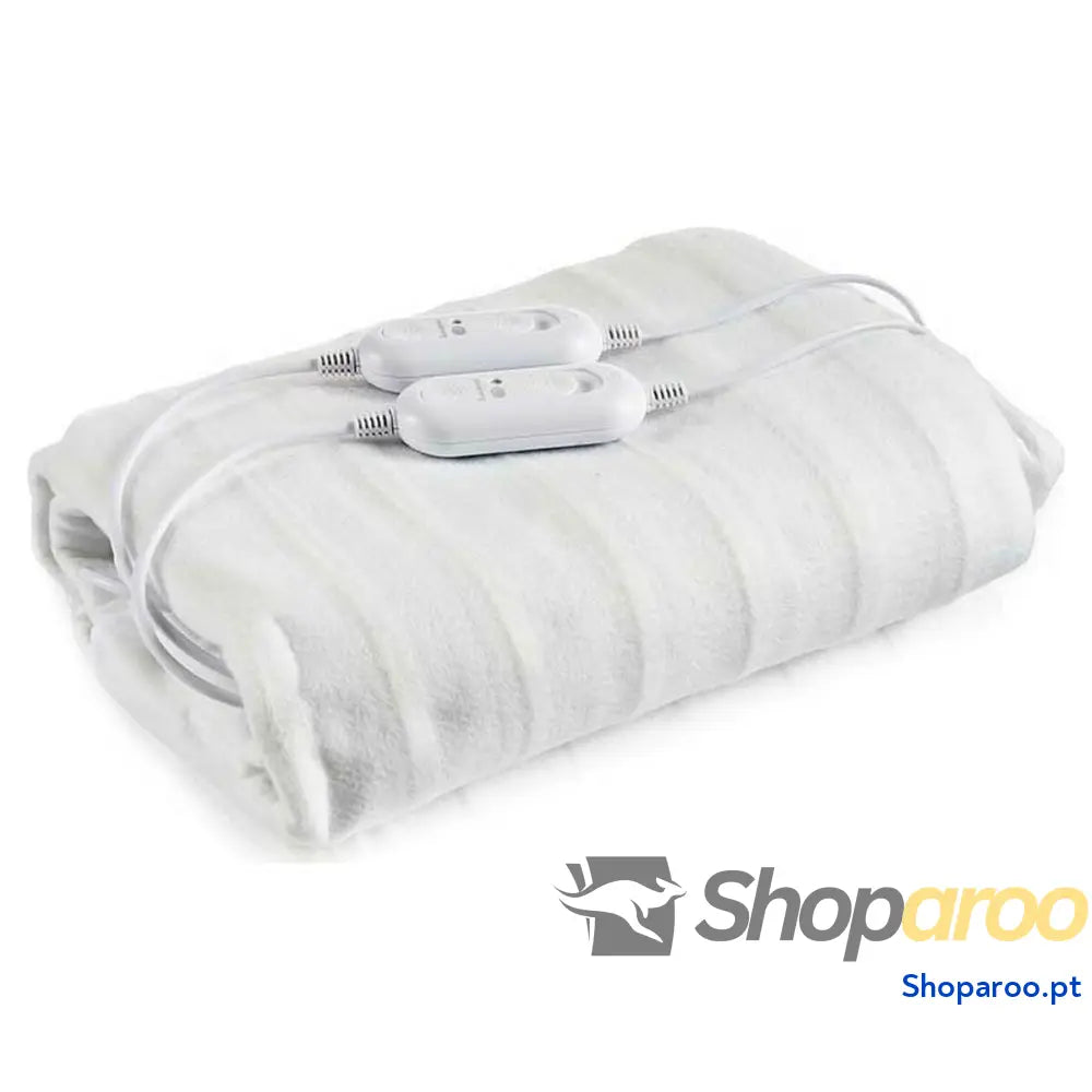 Aquecedor de Camas Elétrico Duplo 2 x 60 W Poliéster Branco (140 x 1 x 160 cm)