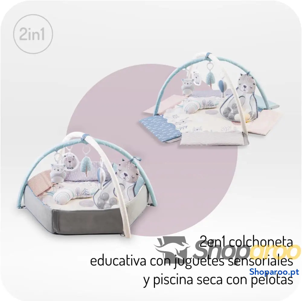 Arco de jogo com tapete para gatinhar 3 em 1 bebés desde o nascimento atividades sensorial 2 arcos banho bolas 5