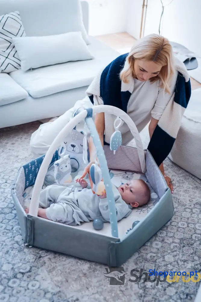 Arco de jogo com tapete para gatinhar 3 em 1 bebés desde o nascimento atividades sensorial 2 arcos banho bolas 5