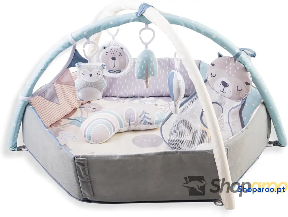 Arco de jogo com tapete para gatinhar 3 em 1 bebés desde o nascimento atividades sensorial 2 arcos banho bolas 5