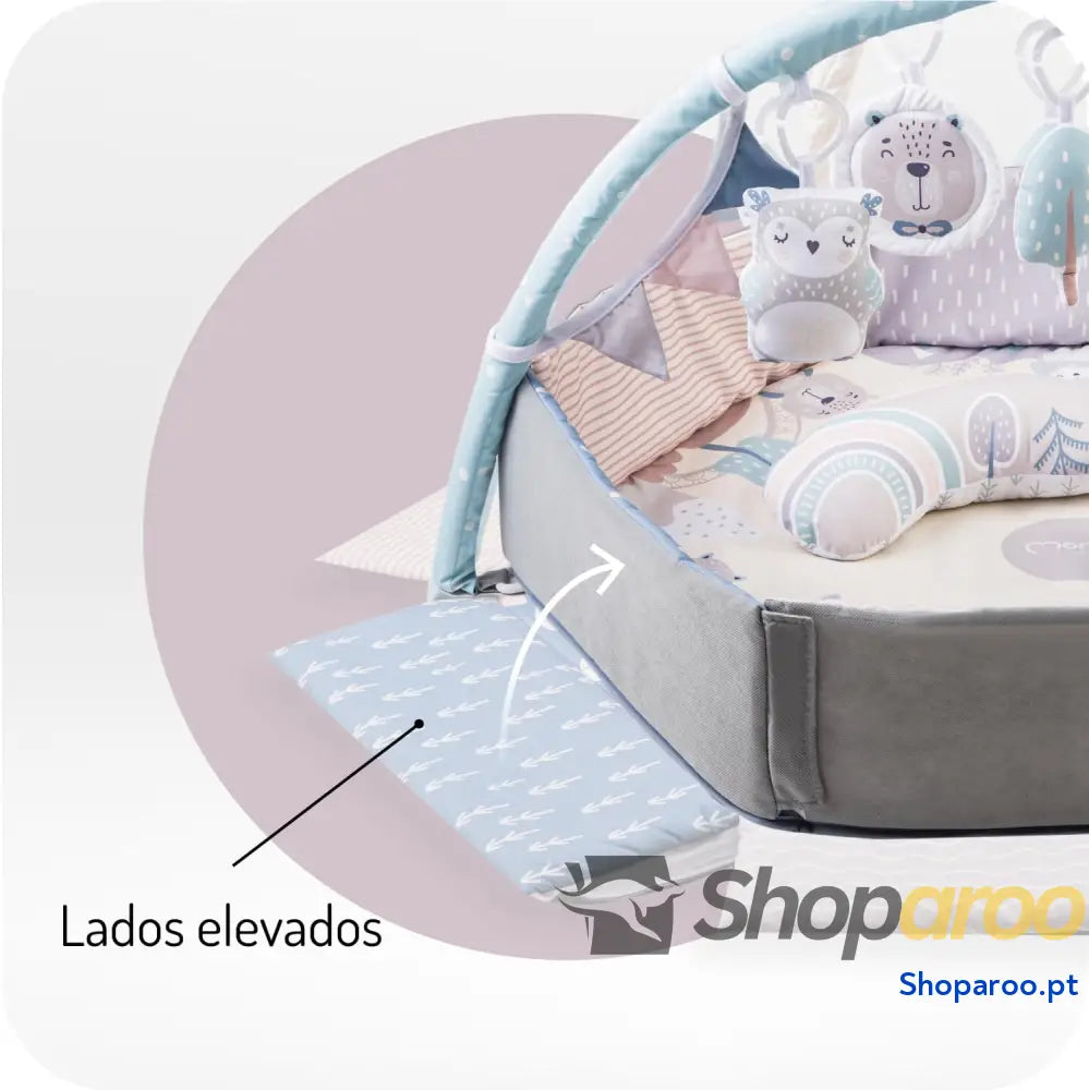 Arco de jogo com tapete para gatinhar 3 em 1 bebés desde o nascimento atividades sensorial 2 arcos banho bolas 5
