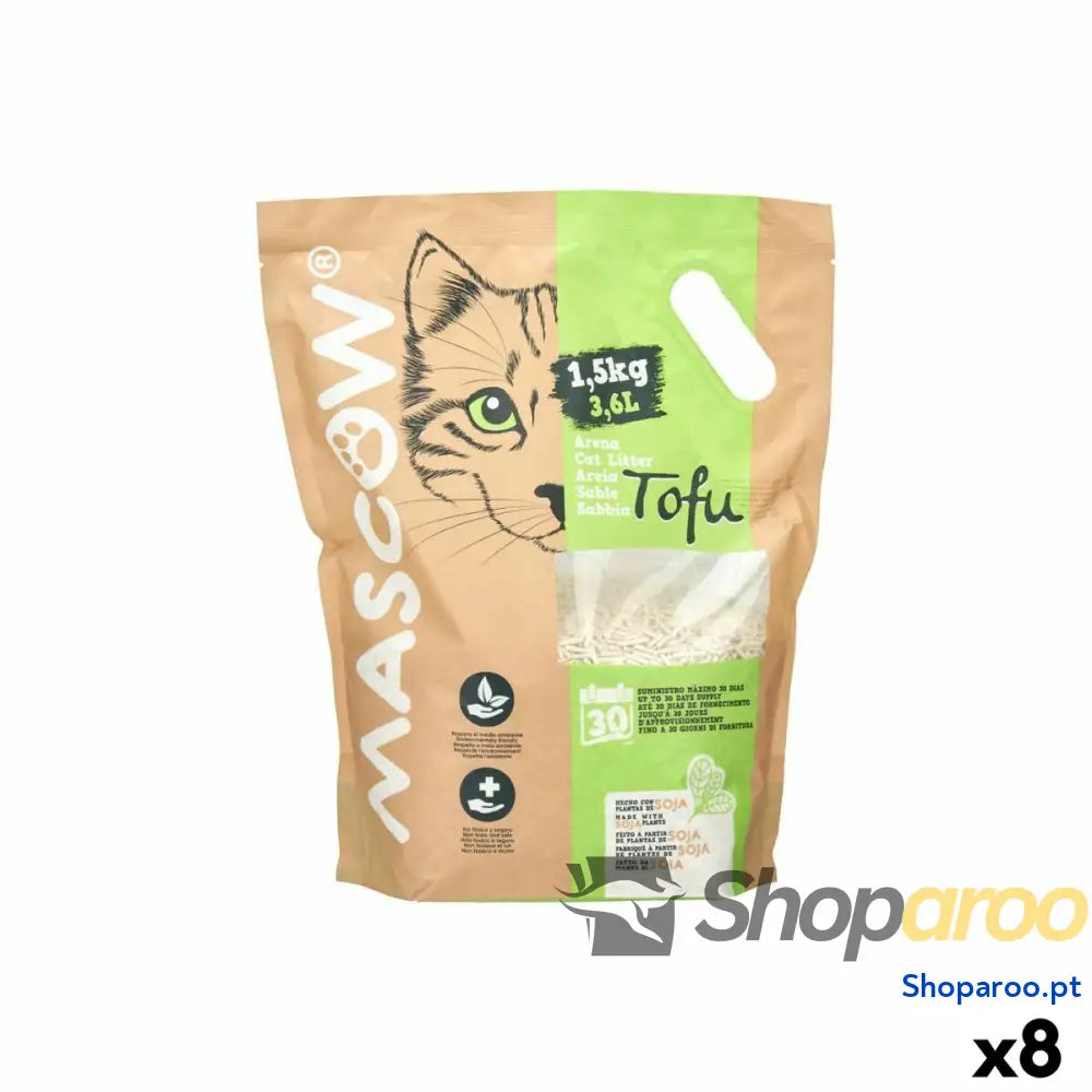 Areia para Gatos 1,5 Kg Soja Branco (8 Unidades)