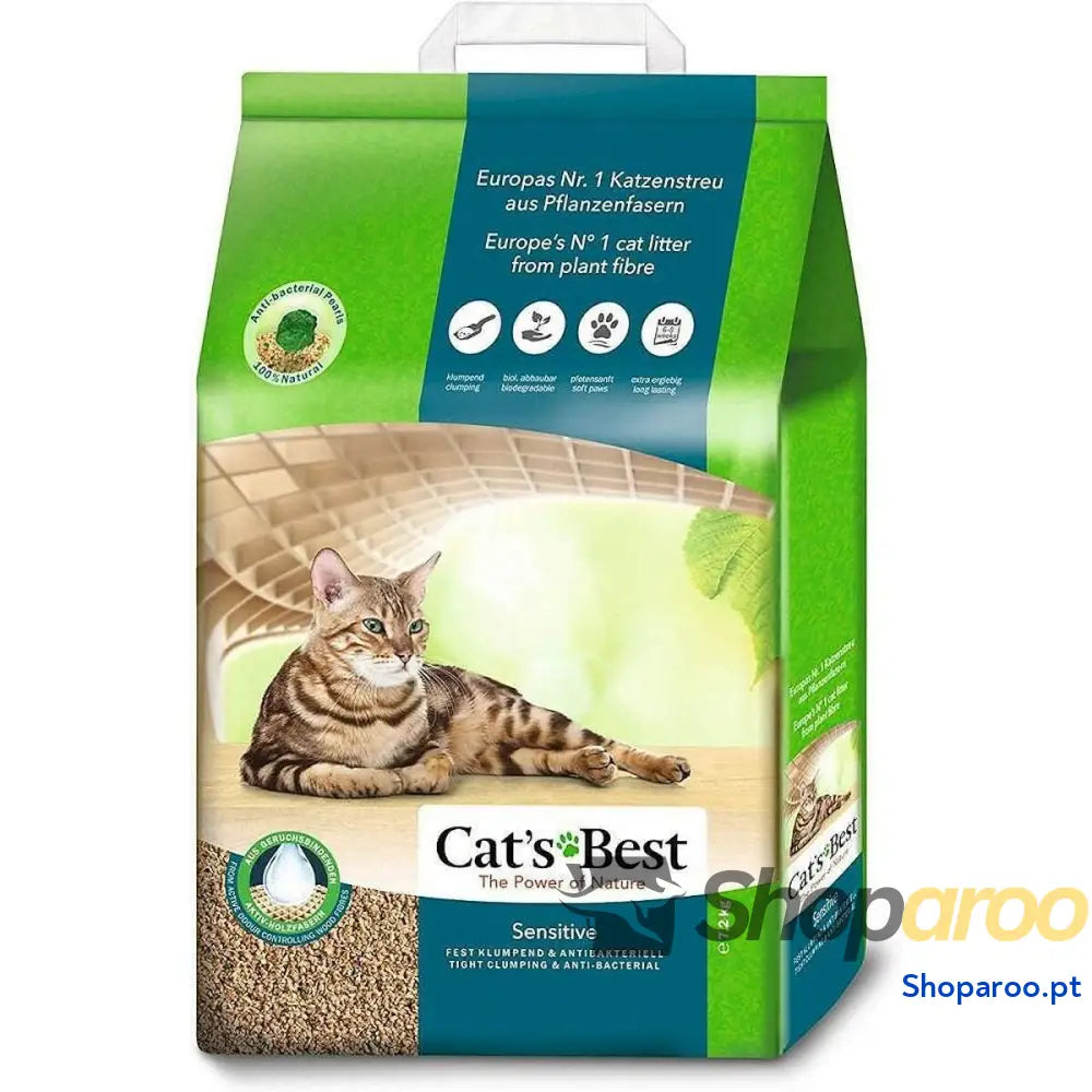 Areia para Gatos Cat's Best Sensitive Madeira 20 L