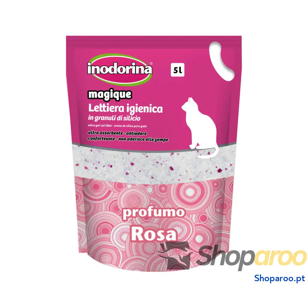 Areia para Gatos Inodorina MAGIQUE ROSE Rosas 5 L