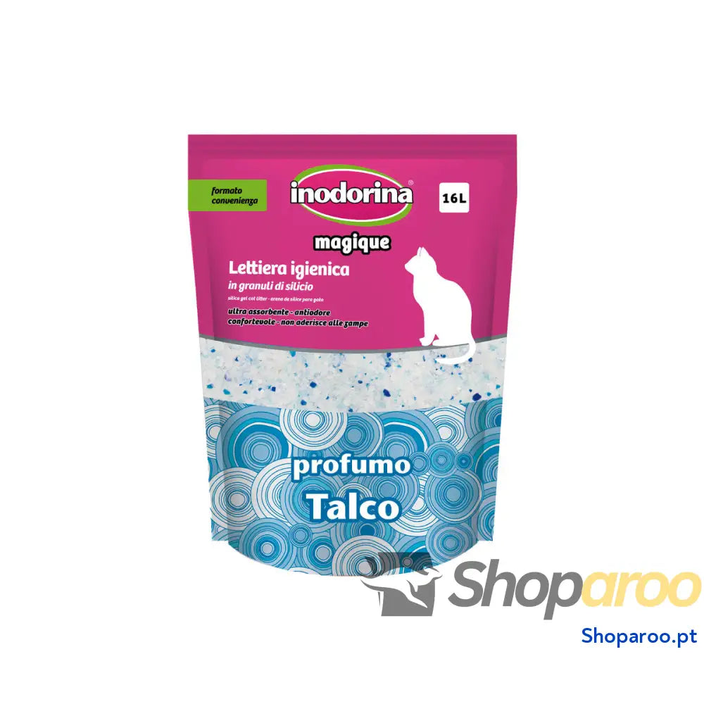 Areia para Gatos Inodorina MAGIQUE TALCO Pós de Talco 16 L