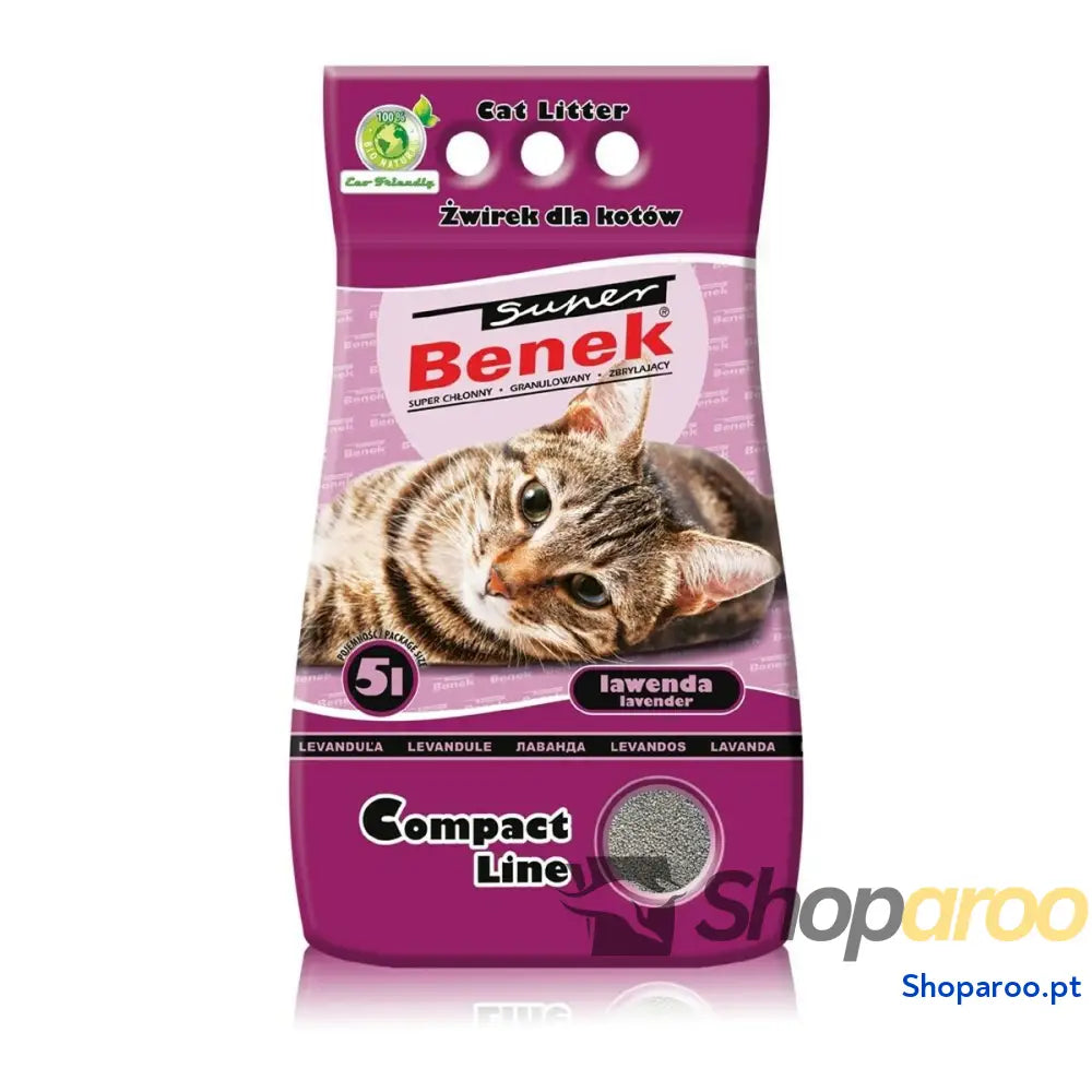 Areia para Gatos Super Benek Compact Lavanda 5 L