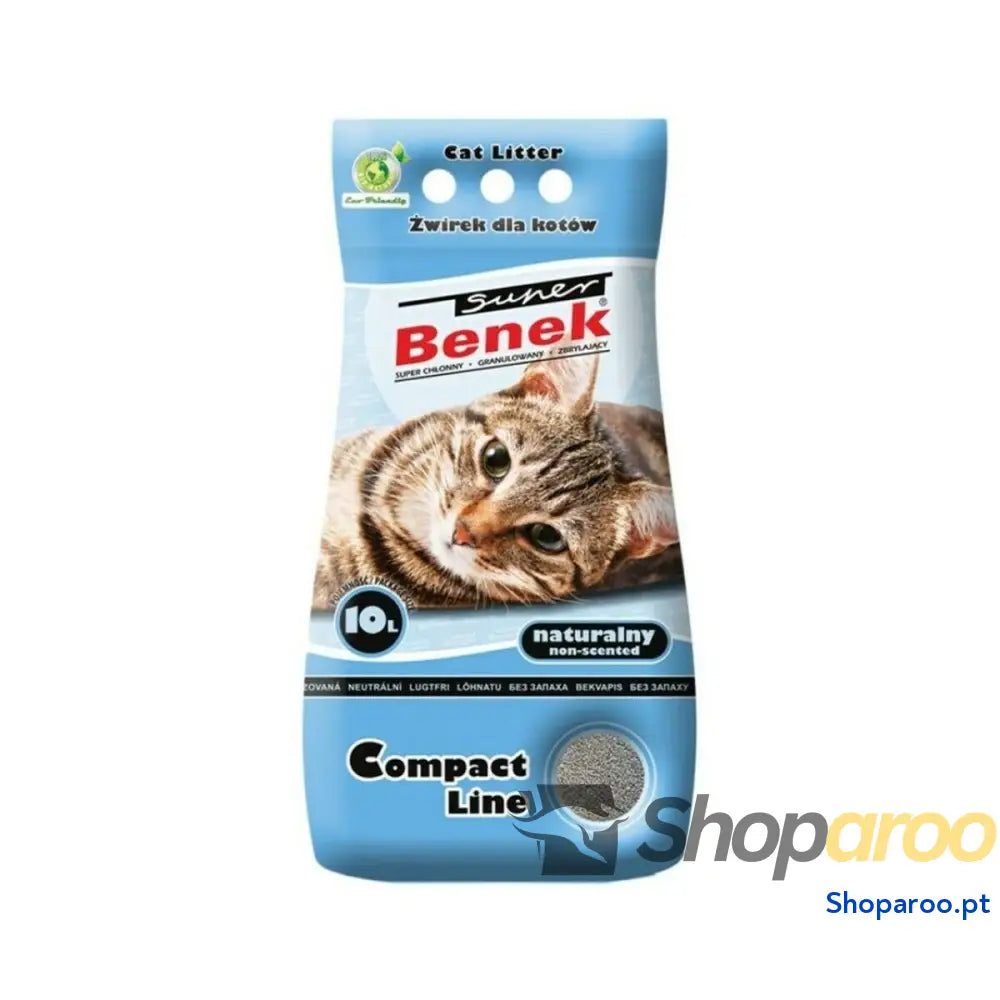 Areia para Gatos Super Benek Compact Natural 10 L