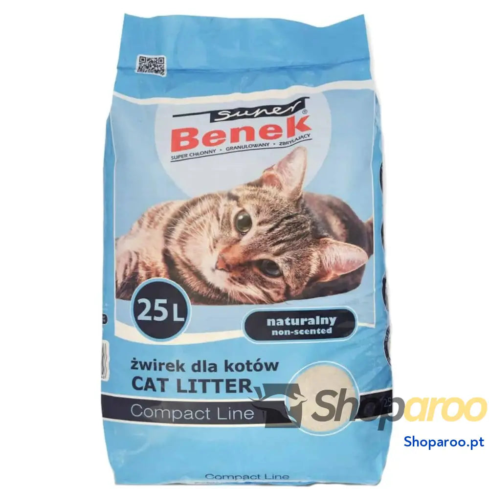 Areia para Gatos Super Benek Compact Natural Bege 25 L