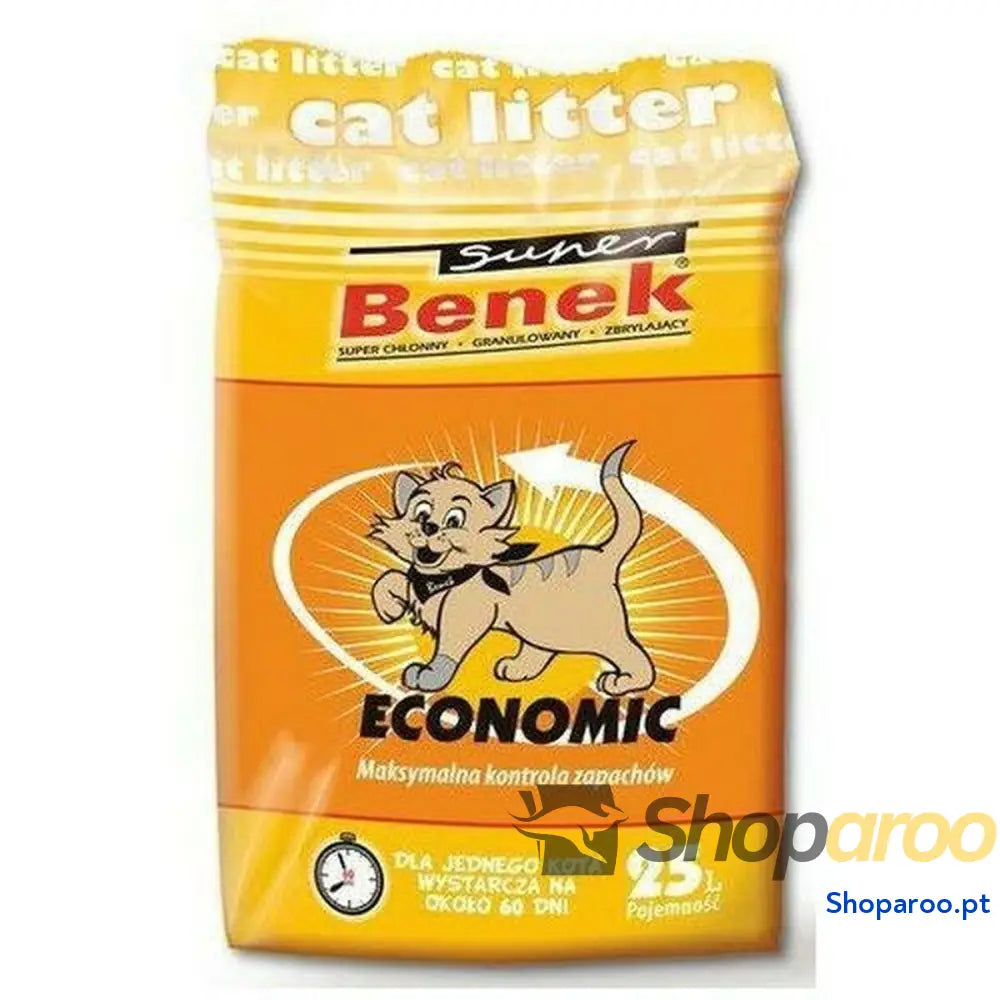 Areia para Gatos Super Benek Economic Cinzento 25 L