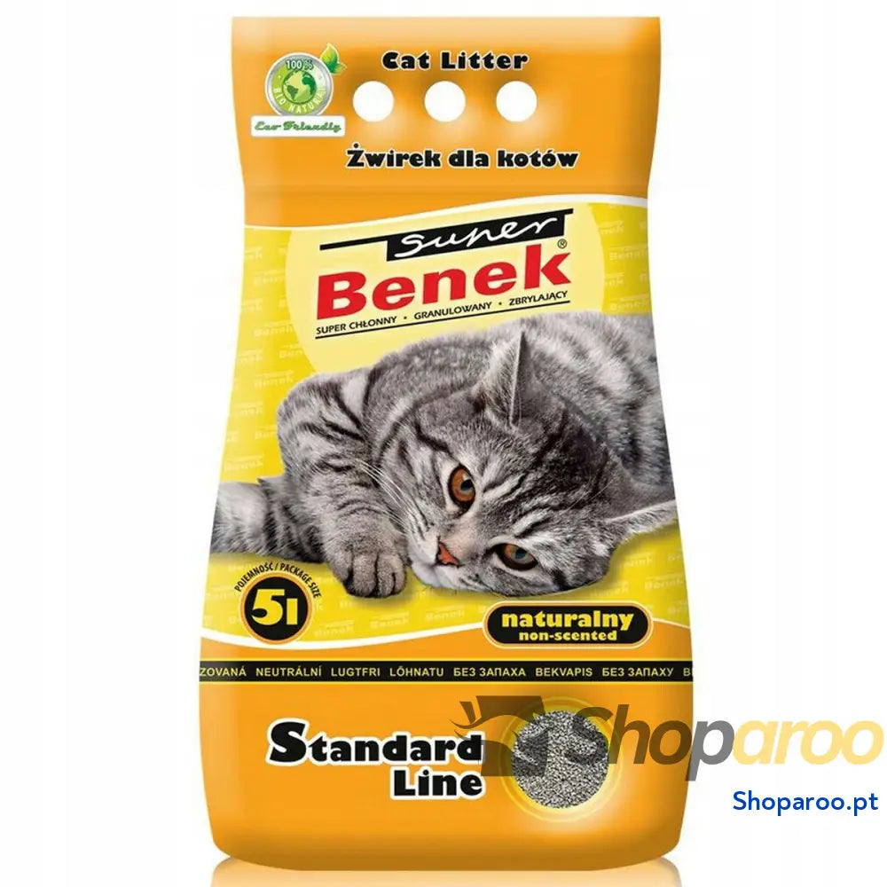 Areia para Gatos Super Benek Standard Natural 5 L