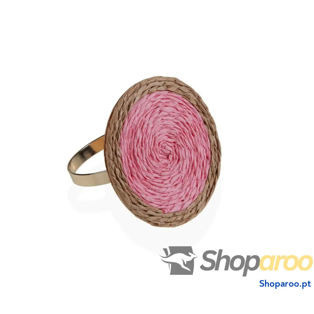 Argola de guardanapo Versa Cor Rosa Metal Papel 5 x 4,5 cm