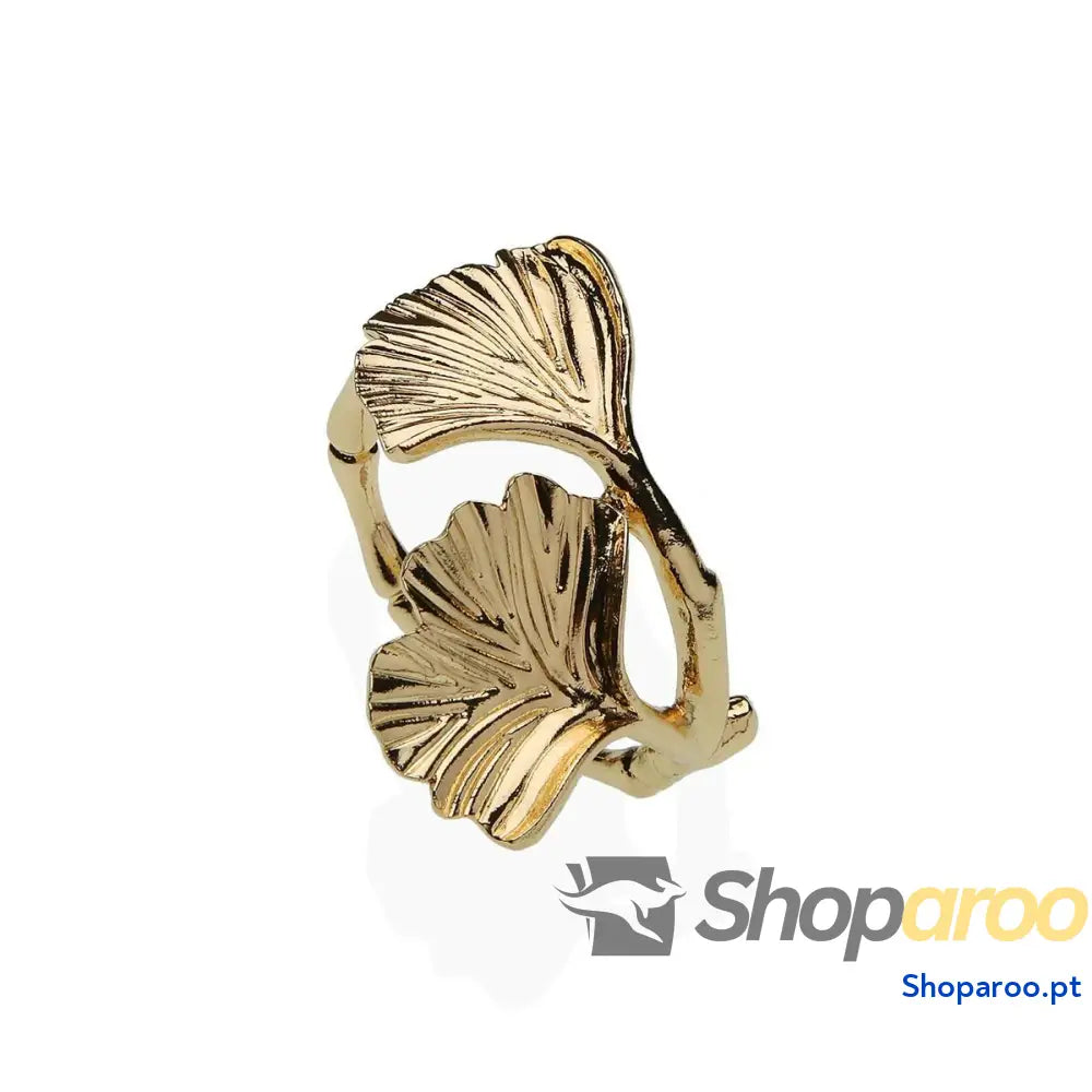 Argola de guardanapo Versa Dourado Metal Liga Zinco 4 x 4,5 5,5 cm