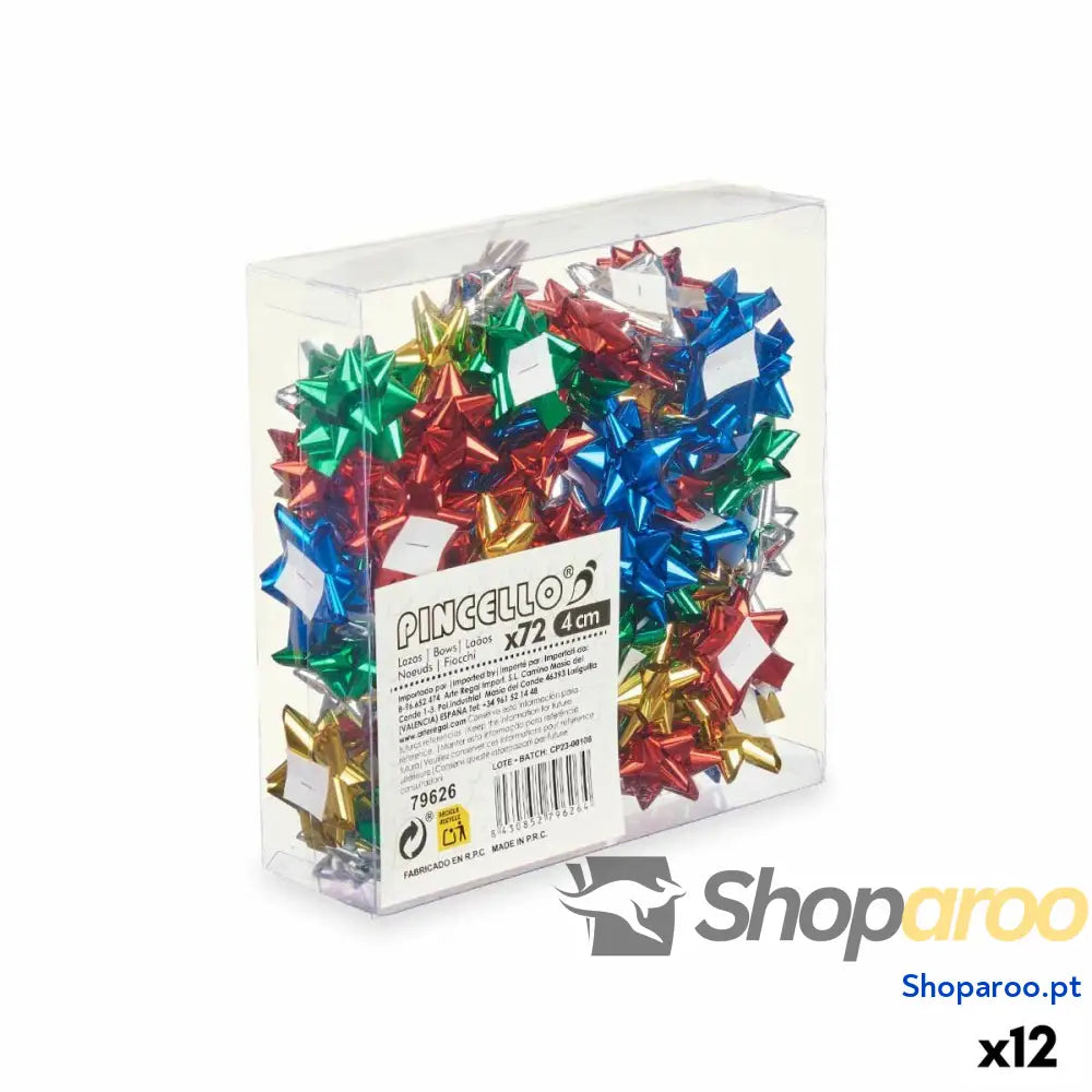Argolas Pincello 2 PVC 4 cm Brilho Multicolor (12 Unidades)