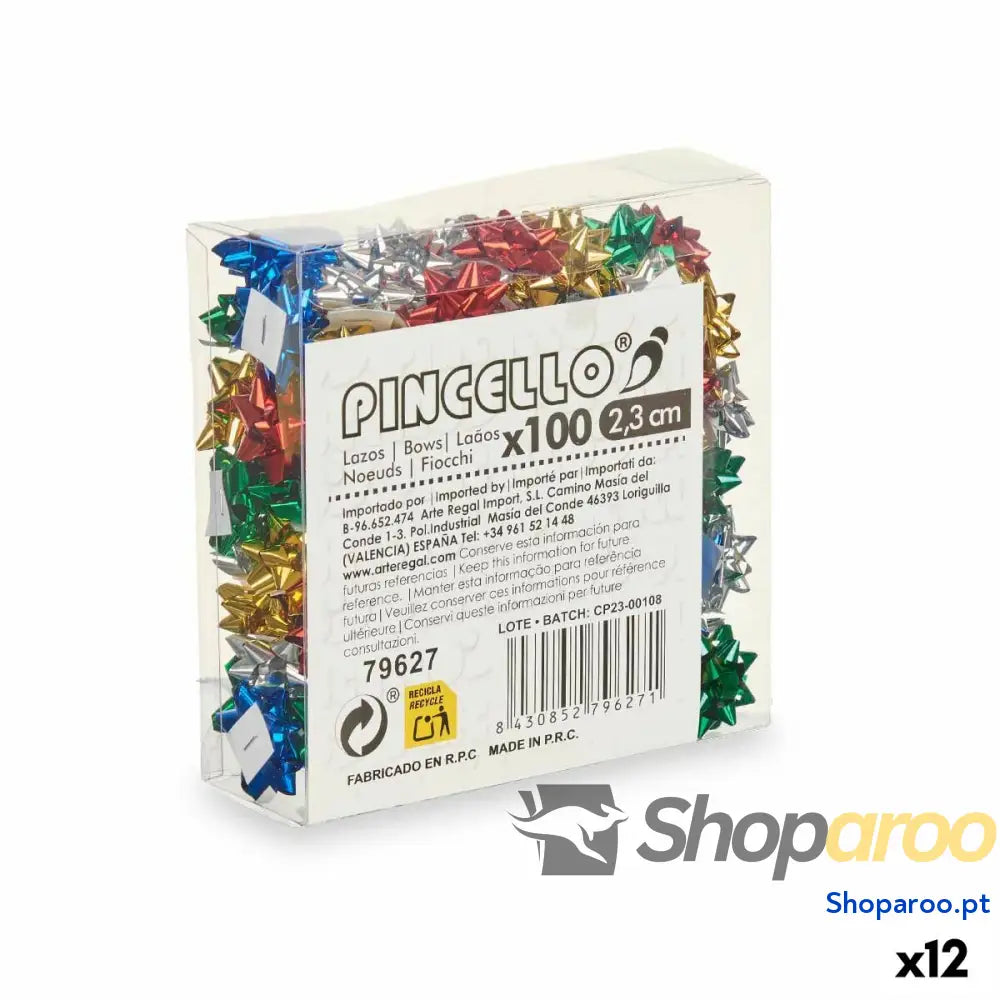 Argolas Pincello 3 PVC 2,3 cm Brilho Multicolor (12 Unidades)