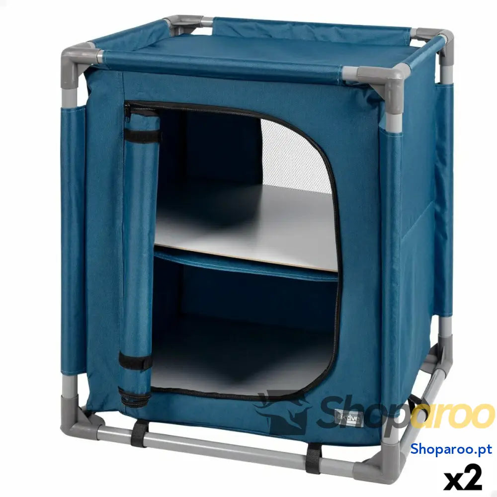 Armário de campismo Aktive Azul Dobrável 56 x 66 x 46 cm 2 Unidades