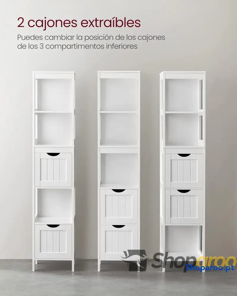 Armário de casa banho armário independente confortável 2 gavetas 1 compartimento aberto para sala estar cozinha branco