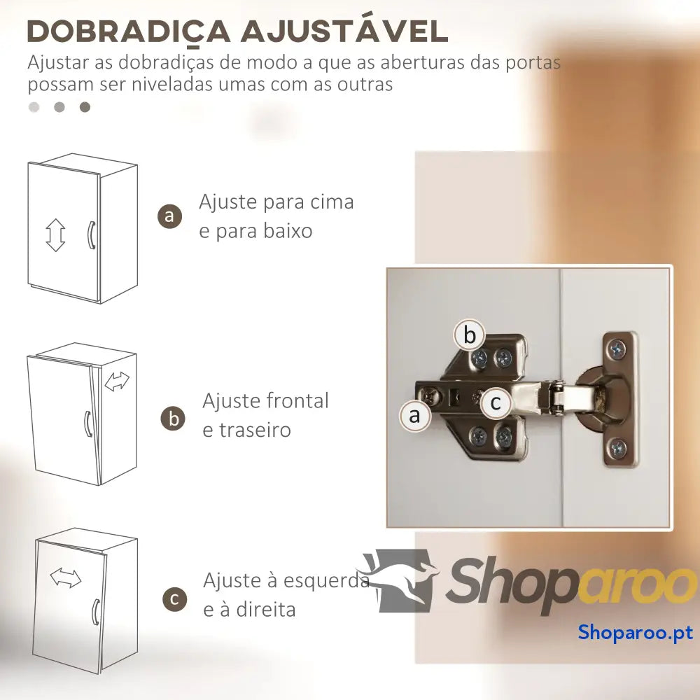 Armário de Cozinha Branco com 4 Portas e Prateleiras Ajustáveis