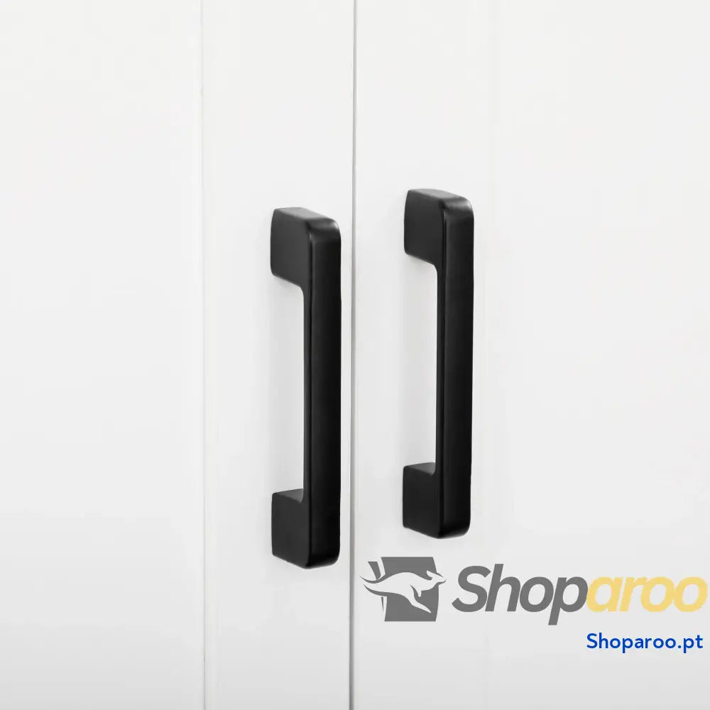 Armário de Cozinha Branco com 4 Portas e Prateleiras Ajustáveis
