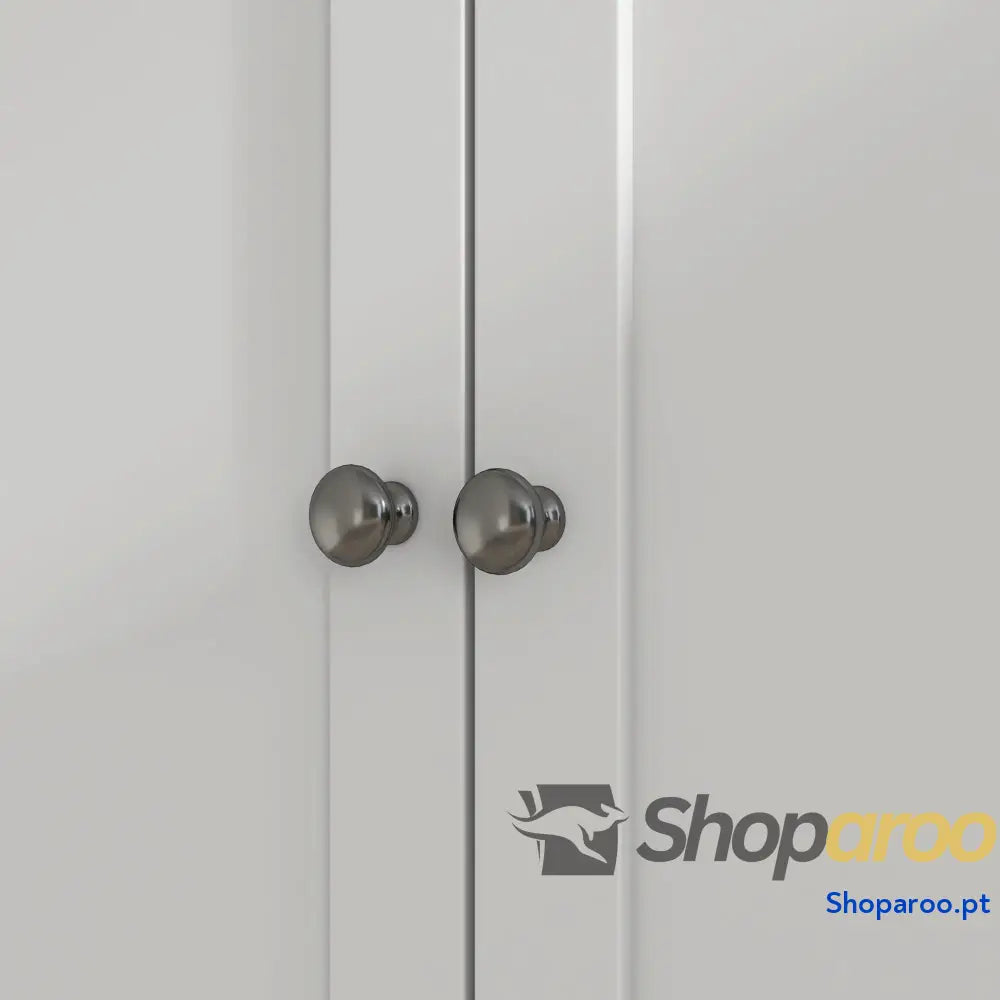 Armário de Cozinha Branco com Portas Vidro e Prateleiras Ajustáveis