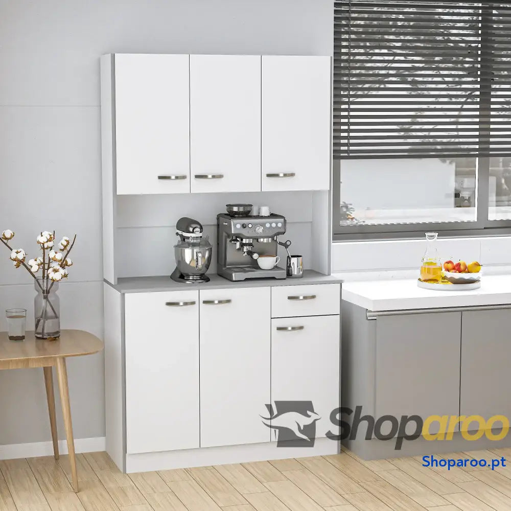 Armário de Cozinha com Prateleira Ajustável para Microondas 101x39x180 cm Branco