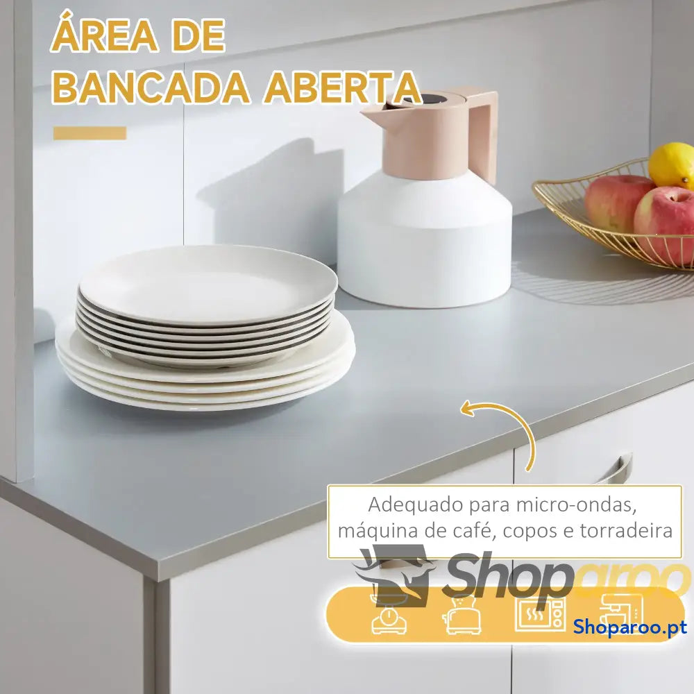 Armário de Cozinha com Prateleira Ajustável para Microondas 101x39x180 cm Branco