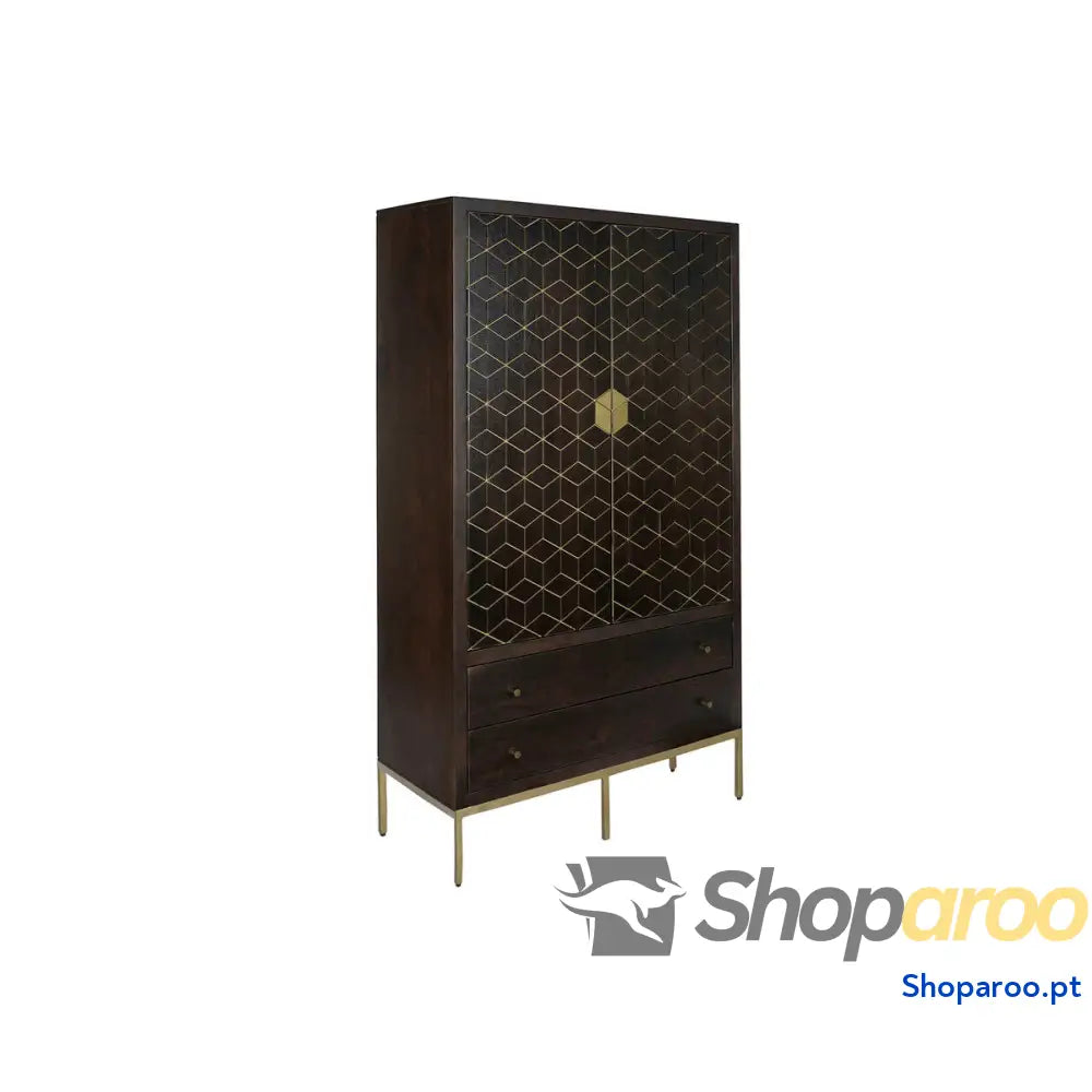 Armário DKD Home Decor 100 x 40 175 cm Preto Metal Acácia